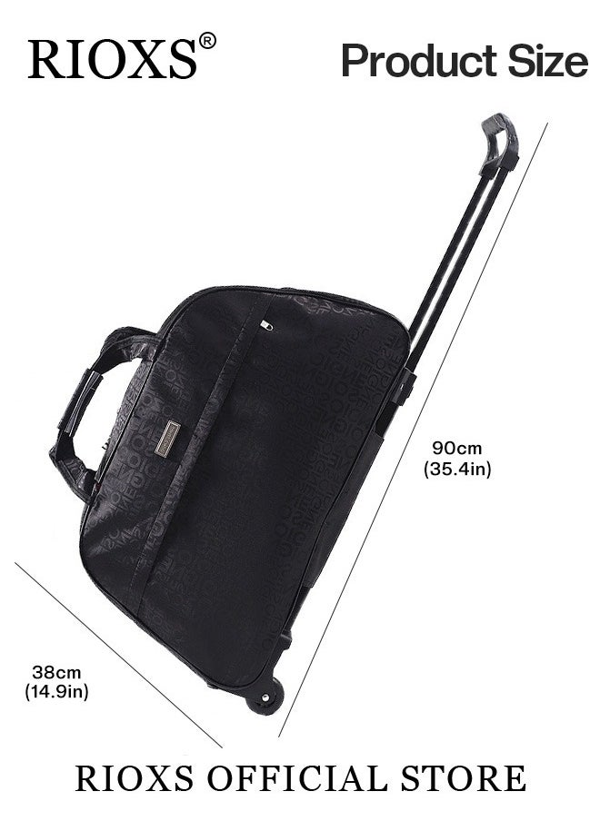 RIOXS Luggage Trolley Bag,Rolling Travel Duffel Bag,Canvas Travel Bag With Wheels And Detachable Straps,Carry On Luggage Rolling Suitcase,Wheeled Duffel Travel Bag,Portable Wheeled Bag  - Image 4