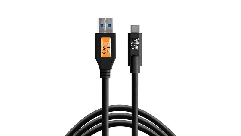 Tether Tools TetherPro USB 3.0 USB-C Cable | for Fast Transfer and Connection Between Camera and Computer | Non-Reflective Black | 15 Feet (4.6 m) - Image 1