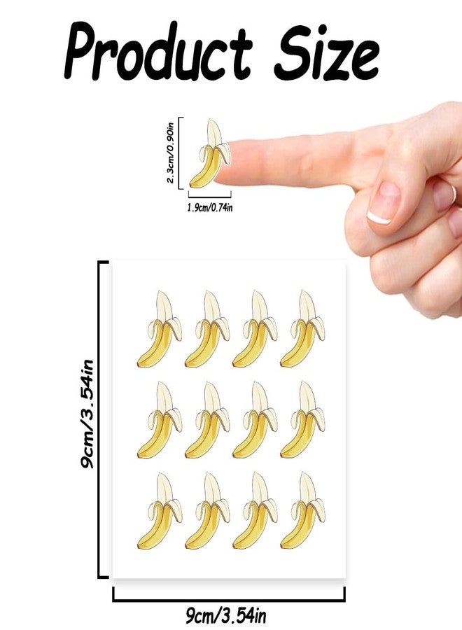 AHANDMAKER 240 Pcs Self-Adhesive Banana Stickers, 0.74x0.9 Inch Yellow Banana Scrapbook Paper, Fruit Planner Stickers Decals for Scrapbooking Planner Calendar DIY Crafts Party Decor Gift Bag Seal - Image 2