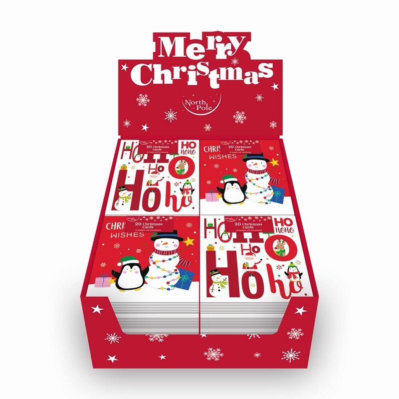 Eurowrap 20-Piece Santa & Friends Christmas Greeting Cards – Festive Holiday Cards for Presents, Seasonal Wishes, Christmas Celebrations, and Holiday Greeting Essentials - Image 1