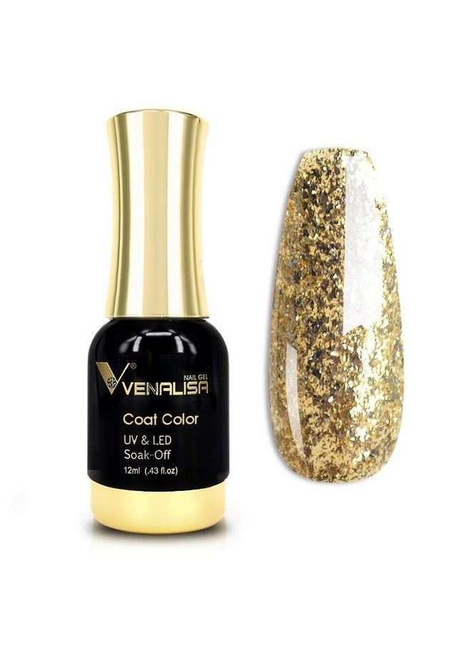V VENALISA - Venalisa Gel Nail Polish 12Ml Gold Glitter Color Soak Off Uv Led Nail Gel Polish Nail Art Starter Manicure Salon Diy At Home 0.43 Oz - Image 1