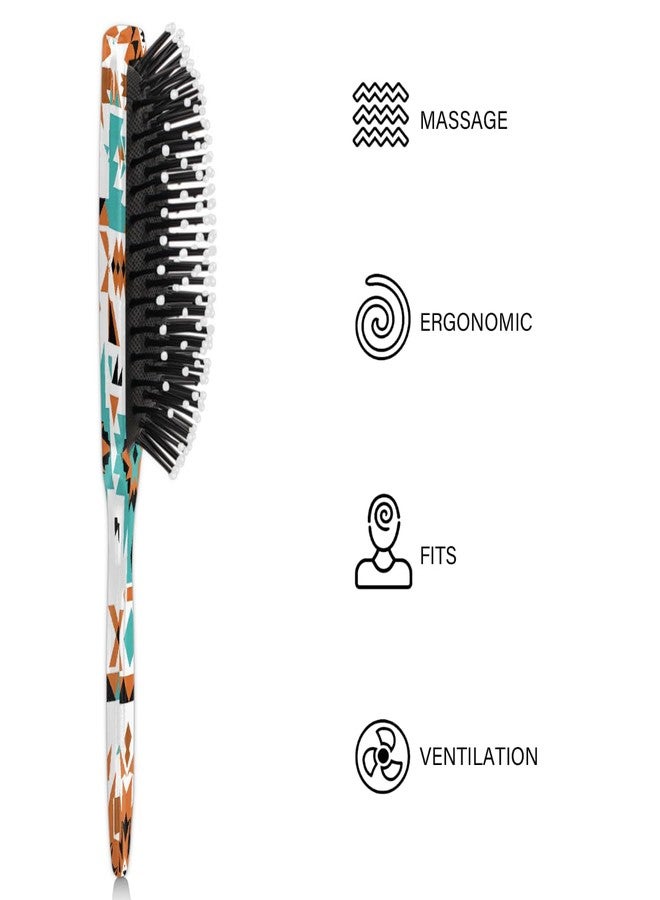 DXTKWL Paddle Hair Brush Western Aztec Print Pattern Wet Dry Detangler Brush Soft Bristles Detangling Hairbrush Air Cushion Comb for Kids Adults All Hair Types - Image 5