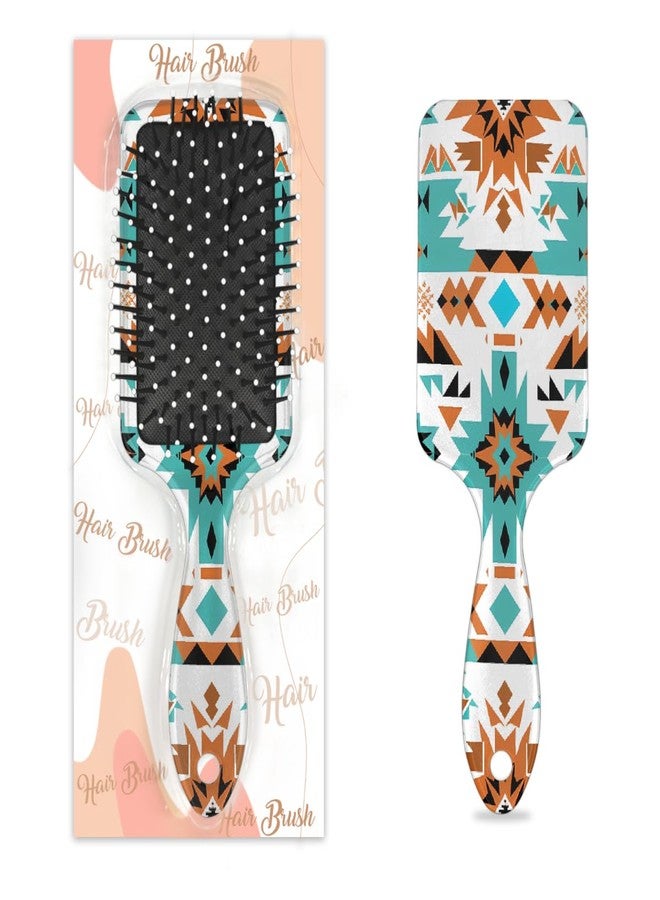 DXTKWL Paddle Hair Brush Western Aztec Print Pattern Wet Dry Detangler Brush Soft Bristles Detangling Hairbrush Air Cushion Comb for Kids Adults All Hair Types - Image 1