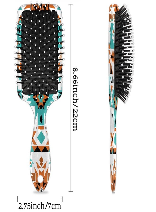 DXTKWL Paddle Hair Brush Western Aztec Print Pattern Wet Dry Detangler Brush Soft Bristles Detangling Hairbrush Air Cushion Comb for Kids Adults All Hair Types - Image 2