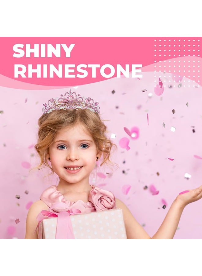 Papoopy Birthday Girl Tiara and Crown with Sash for Women and Girls, Hair Accessories for Wedding Party Costume (C- Pink) - Image 4