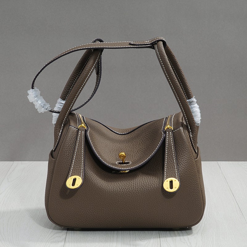 Autumn New Genuine Leather Crossbody Small Bag Top Layer Cowhide Mini Doctor Bag Shoulder Bag Women'S Bag Fashionable Small Square Bag - Image 5