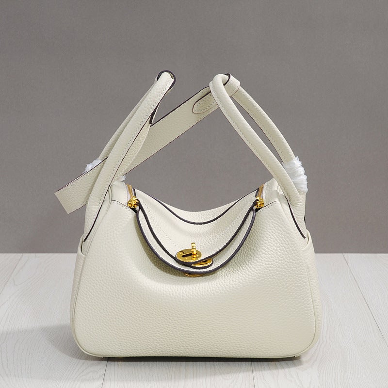 Autumn New Genuine Leather Crossbody Small Bag Top Layer Cowhide Mini Doctor Bag Shoulder Bag Women'S Bag Fashionable Small Square Bag - Image 3