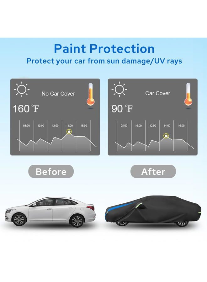 Avecrew Car Cover Custom Fit for Toyota Corolla, Waterproof All Weather Full Exterior Cover Rain Snow UV Protection Cover with Side Door Zipper Design - Image 4