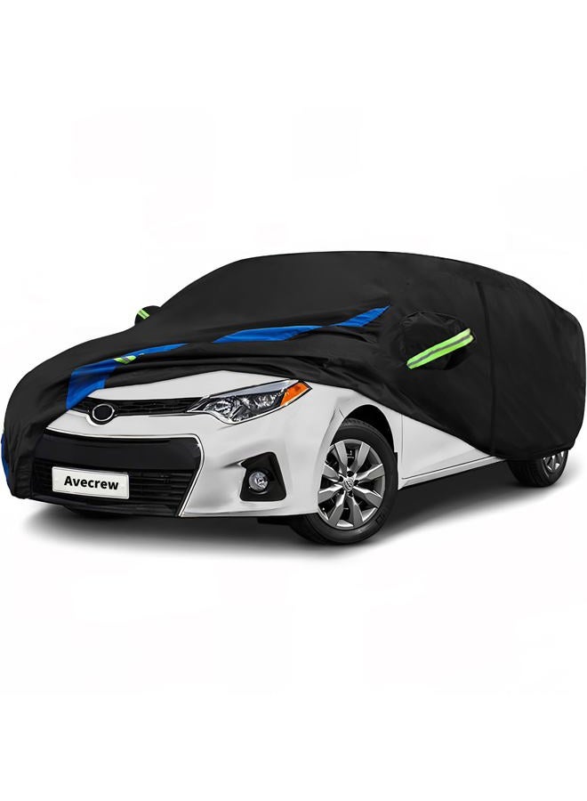 Avecrew Car Cover Custom Fit for Toyota Corolla, Waterproof All Weather Full Exterior Cover Rain Snow UV Protection Cover with Side Door Zipper Design - Image 1