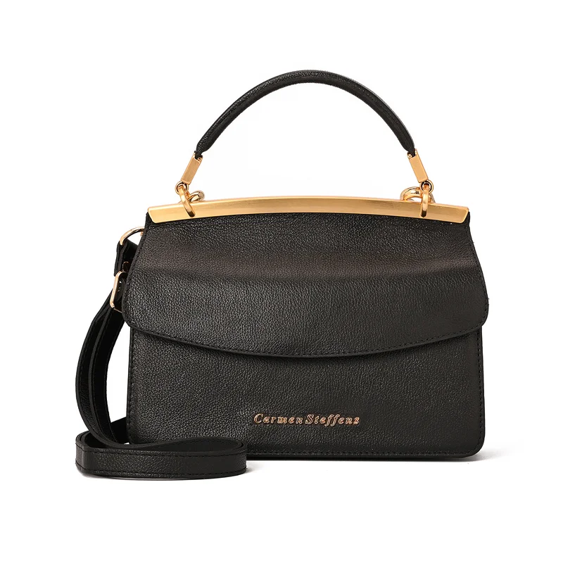 Carmen Steffens Black Double-Sided Leather Bag
