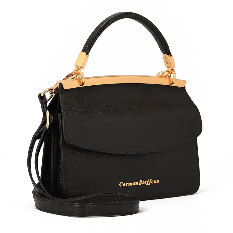 Carmen Steffens Black Double-Sided Leather Bag