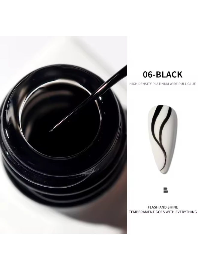 COWSAR جل تحديد ورسم الأظافر المعدني 10 مل – جل فن أظافر بتأثير كروم مرآة ثلاثي الأبعاد، جل رسم دقيق بخطوط رفيعة، طلاء أظافر معدني فضي/ذهبي/ذهبي وردي - Image 1