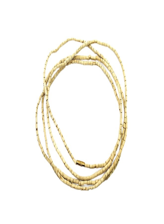 IS4A Tulsi Neck Beads 3X Long Mala (Necklace) Krishna Holy Basil Wood 2 mm Beads for Body & Soul of All Impure Karma & Thoughts - Image 1