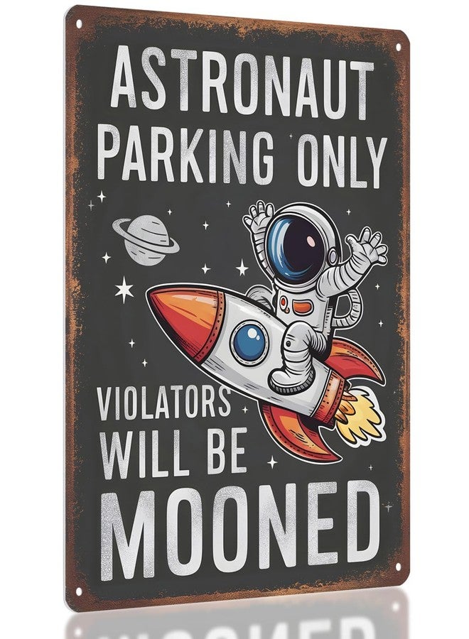 Opix Design Astronaut Parking Sign - Funny Space Room Decor for Boys, Outer Space Gift - Image 1
