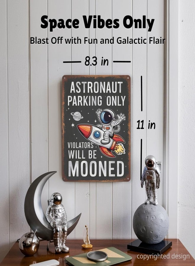Opix Design Astronaut Parking Sign - Funny Space Room Decor for Boys, Outer Space Gift - Image 2