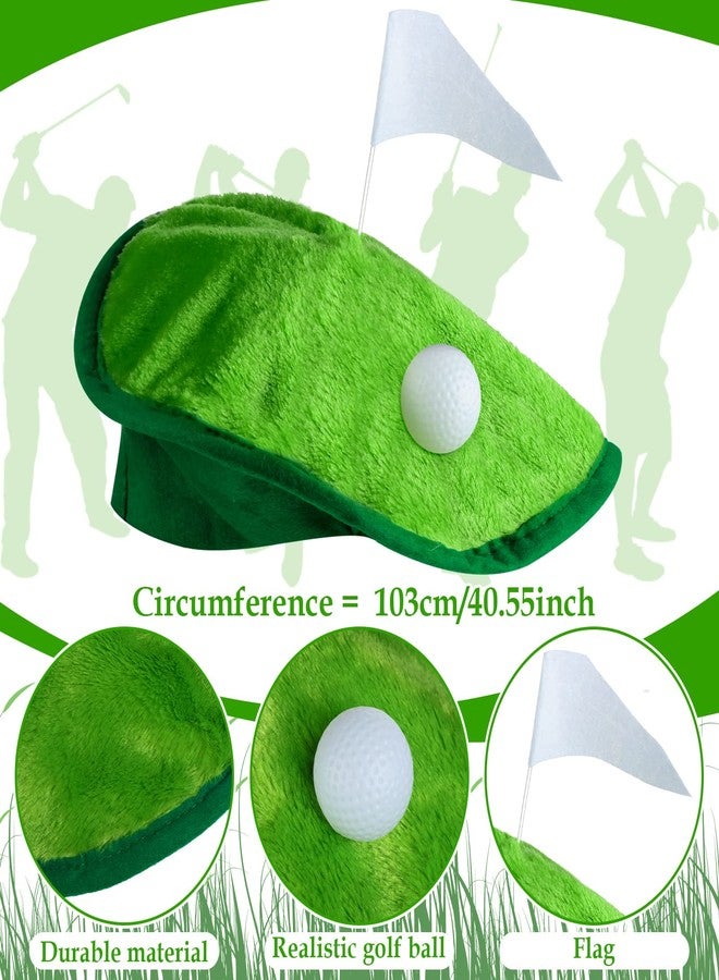 Berlune Funny Novelty Golfer Beret Hat with Golf Ball Flag for Party Costume Accessories and Supplies (4 Set) - Image 2