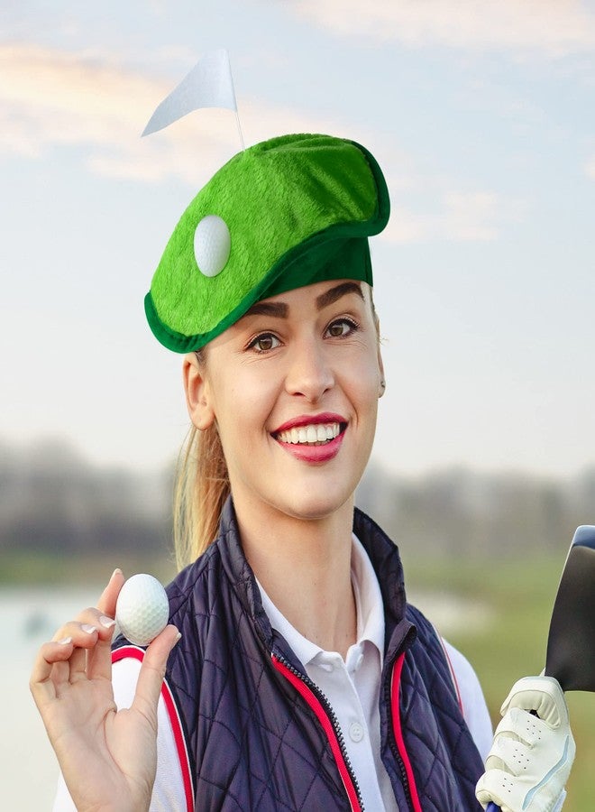 Berlune Funny Novelty Golfer Beret Hat with Golf Ball Flag for Party Costume Accessories and Supplies (4 Set) - Image 4
