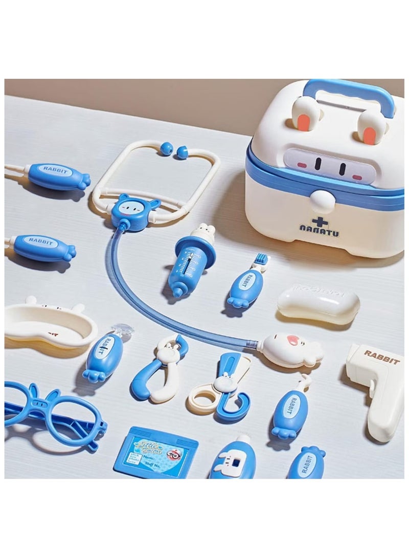 25PCS Doctor Kit for Kids Pretend Play Educational Doctor Toys, Medical Kit with Stethoscope, Doctor Playset for Dentist Doctor, Role Play Toys for 3-8 Years Old Girls and Boys Toddler Gifts (Blue) - Image 3