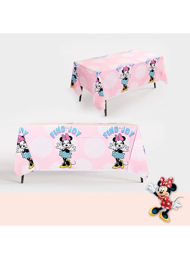 2 PCS Minnie pattern disposable waterproof birthday tablecloth party supplies decorative tablecloth (size: 137cm*183cm)  - Image 3