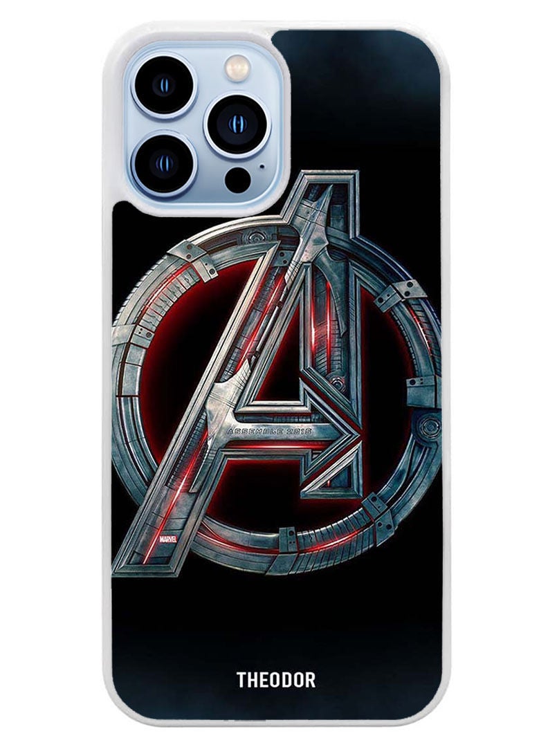 Theodor Protective Case Cover For APPLE IPHONE 14 Pro Max Avenger Logo(White Bumper) - Image 1