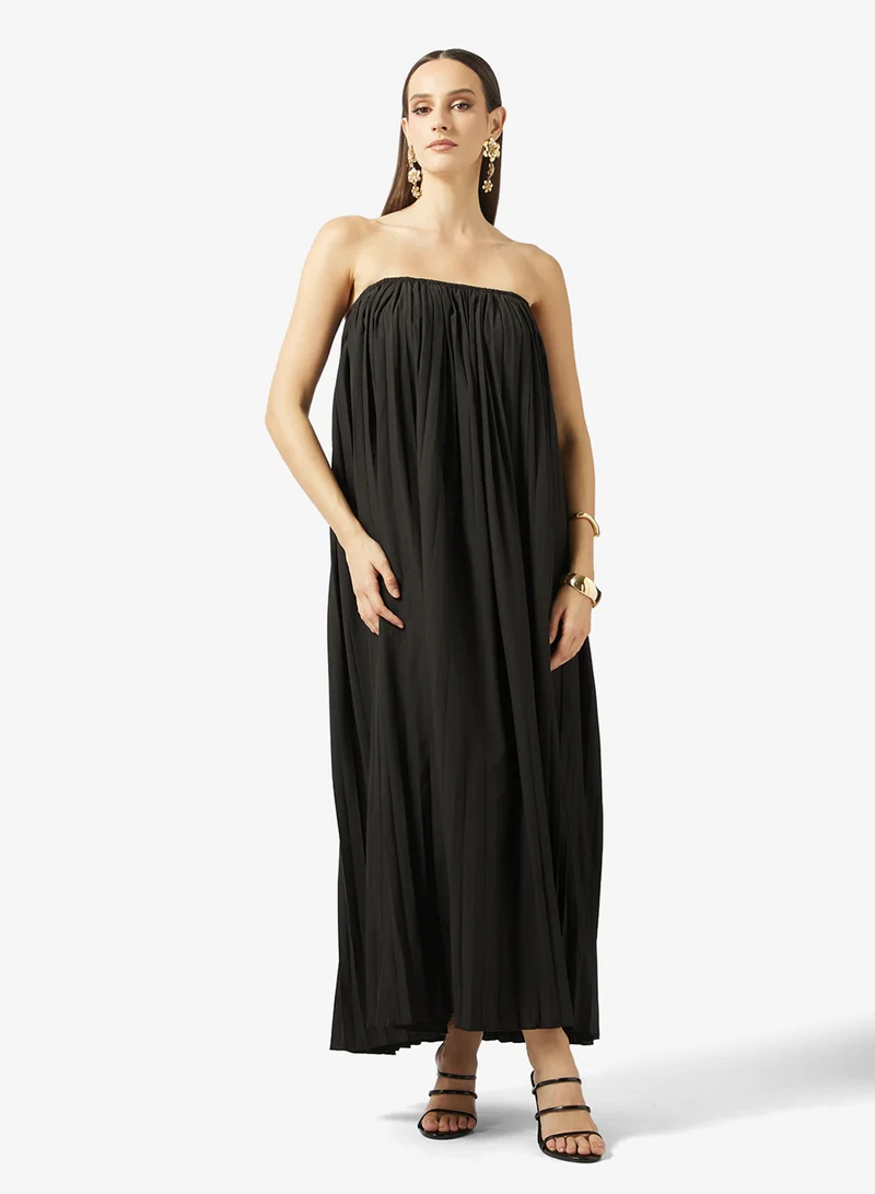 Khizana  Pleated Dress With Cape Sleeves for Women | Best Price UAE