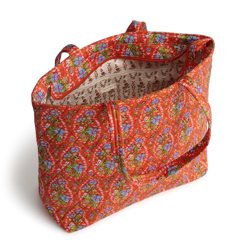 Vera Bradley Women's Premium Cotton Original Zip Tote, Garden Paisley, One Size - Image 4