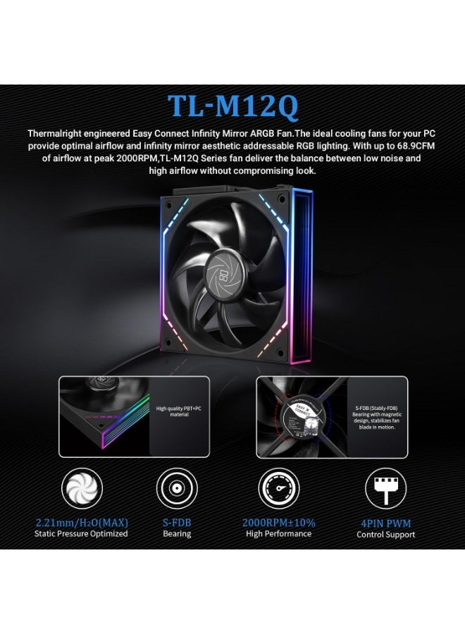 ثيرمالرايت مبرد المعالج Thermalright Peerless Vision 360 ARGB أسود، نظام تبريد مائي متكامل، شاشة IPS LCD مقاس 3.95 بوصة بدقة 480x480، متوافق مع معالجات AM4/AM5؛ Intel 1700/1851، مزود بثلاث مراوح توصيل لاسلكية. - Image 5