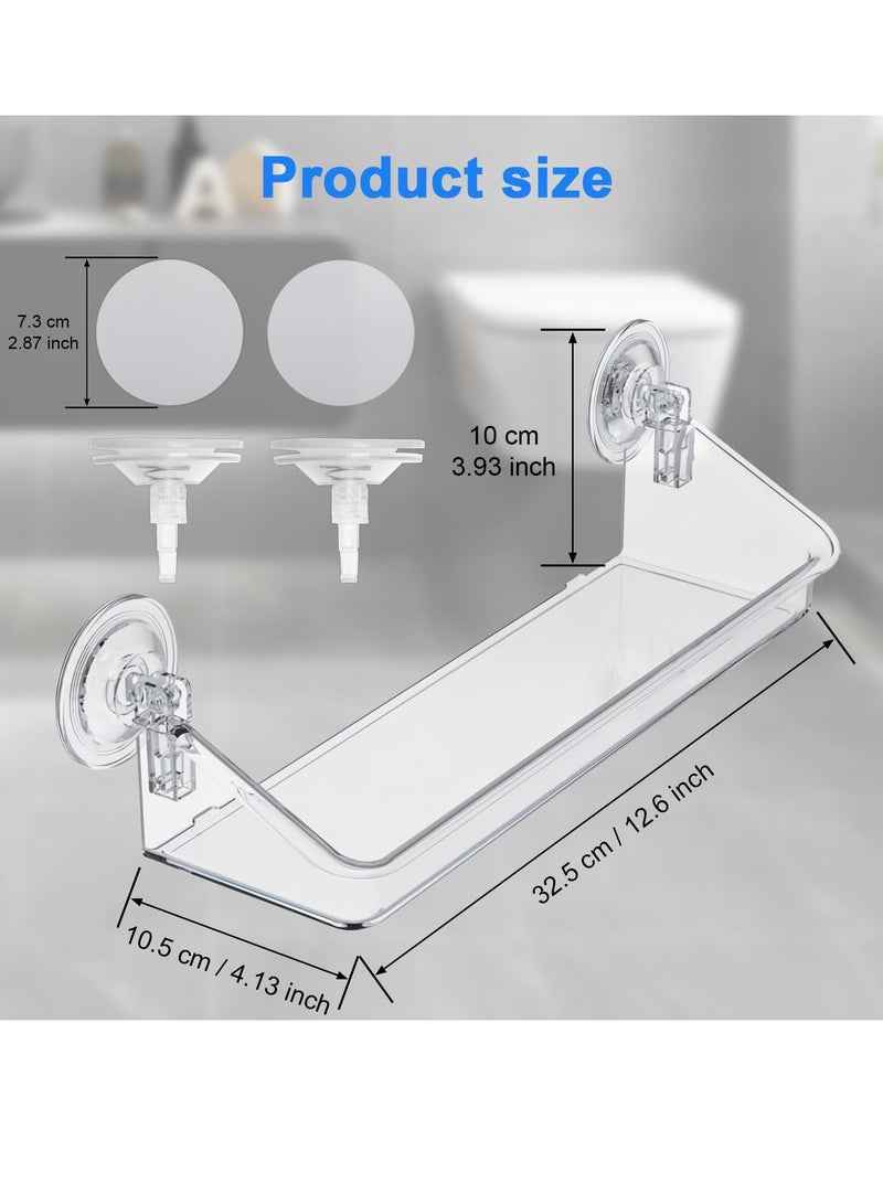 Excefore Shower Caddy Suction Cup, No Drilling Hang Walls, with Strong Suction Cup, Adhesive Clear Acrylic Shelf, with Strong Adhesive PVC Suction Cups, for Bathroom, Pantry, Kitchen, Utility Room - Image 2