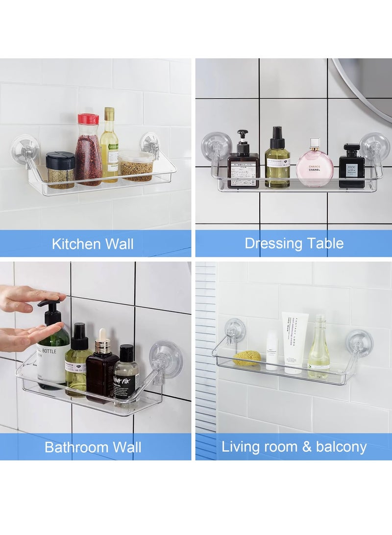 Excefore Shower Caddy Suction Cup, No Drilling Hang Walls, with Strong Suction Cup, Adhesive Clear Acrylic Shelf, with Strong Adhesive PVC Suction Cups, for Bathroom, Pantry, Kitchen, Utility Room - Image 4