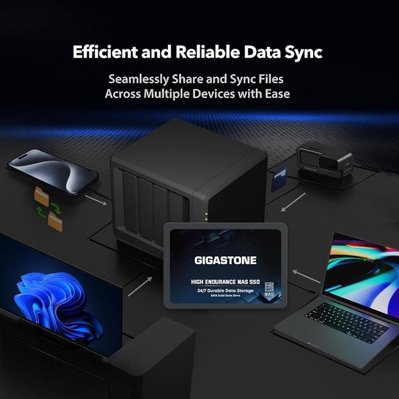 Gigastone SATA SSD 4TB SSD 2.5 Game Turbo 3D NAND Internal SSD SLC Cache Boost Speed 560MB/s, Internal Solid State Drives Upgrade Storage for PC PS4 Laptop SSD Hard Drives SATA III 6Gb/s 2.5”/7mm - Image 4