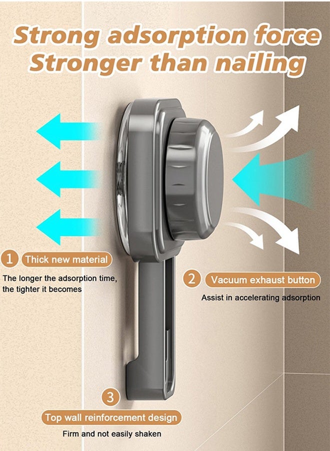 RollsTimi  Wall Mounted Pot Lid Organizer, 3-Tier Kitchen Storage Rack with Suction Cup, Gray Metal Frame with Drip Tray, 16.9x3.07x6.29 Inch - Image 4