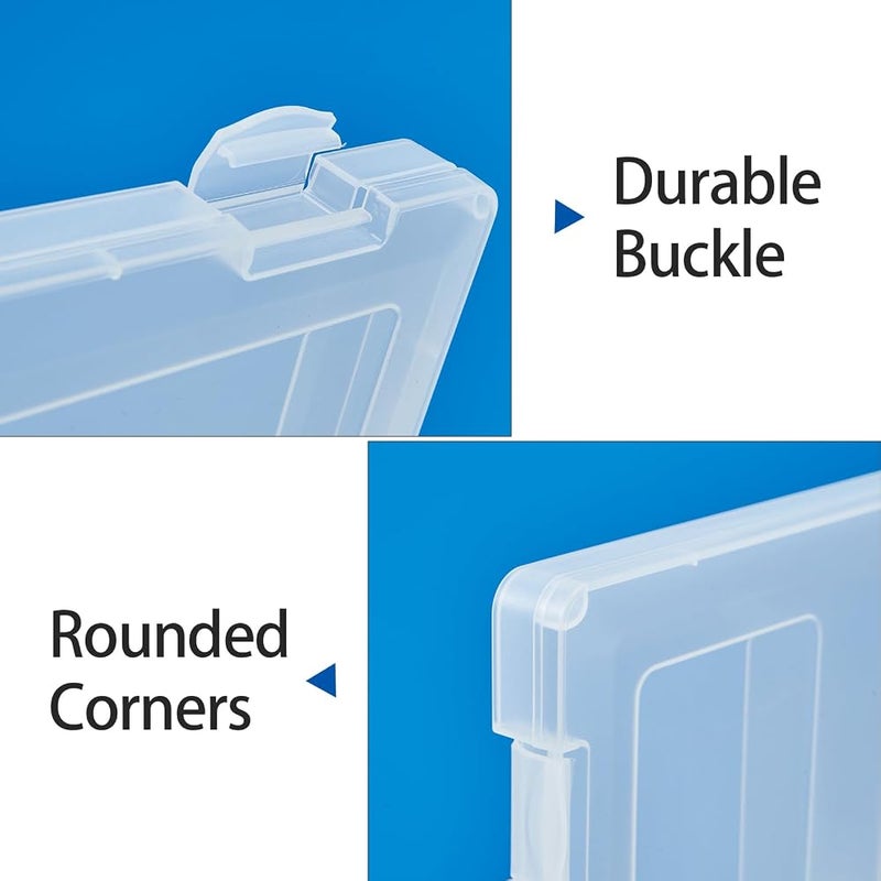 SYOSI 4 Pack Thick Plastic A4 Paper Storage Case, 8.5 x 11 Inch Portable Project Box, Multipurpose Organizer for Scrapbook, Craft & Office Art Supplies - Image 3