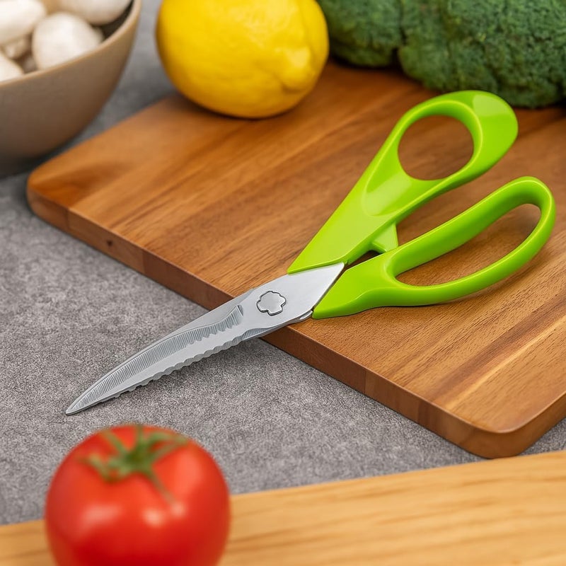 FITTO 5 in 1 Multi-Purpose Stainless Steel Detachable Kitchen Scissors with Classic Kitchen Knife, Serrated Blade, Fish Scaler, Bone Cutter, Ergonomic Handle – Essential Kitchen Tool Set - Image 2