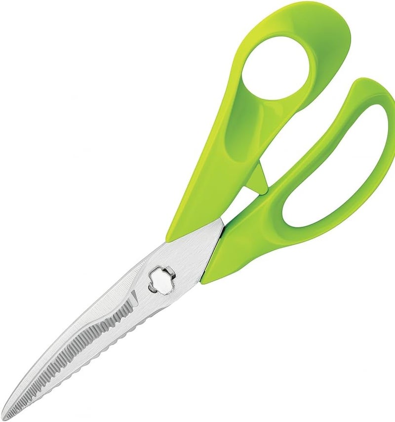 FITTO 5 in 1 Multi-Purpose Stainless Steel Detachable Kitchen Scissors with Classic Kitchen Knife, Serrated Blade, Fish Scaler, Bone Cutter, Ergonomic Handle – Essential Kitchen Tool Set - Image 1