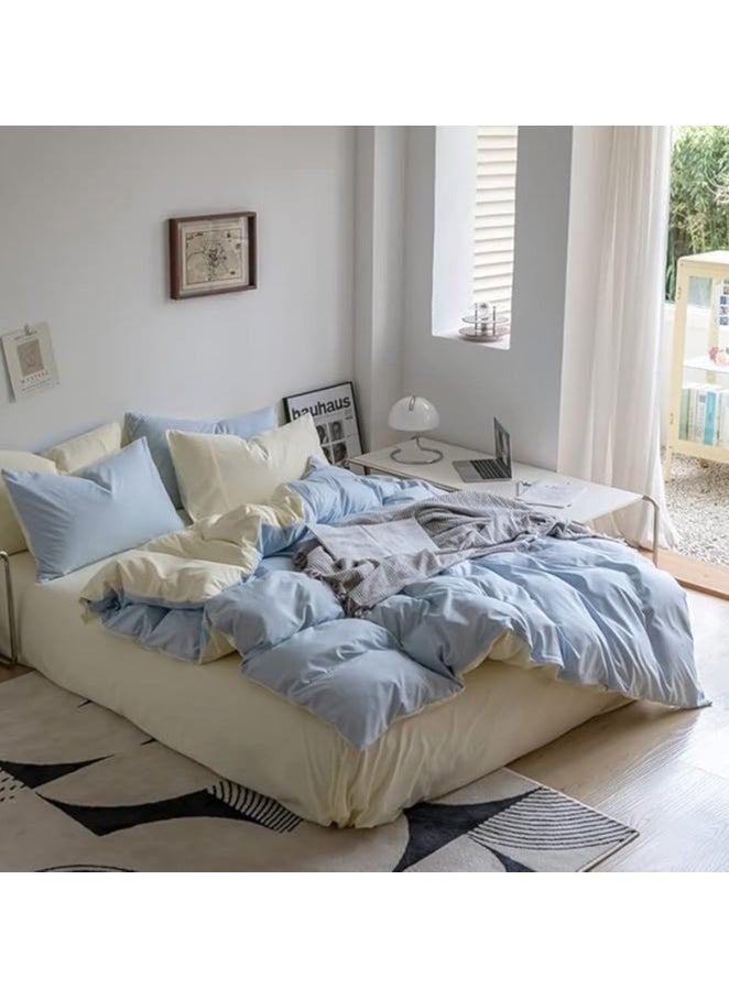 AL RAID Reversible King Size Duvet Cover Set - 6 Piece Bedding Set 220x240 cm - Soft, Durable Cotton Fabric - Versatile Style - Includes 1 Fitted Sheet 200x200+25 cm & 4 Pillowcases  - Image 5
