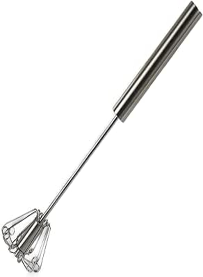 Nova Quirl Stainless Steel Manual Milk Frother Whisk with Tumbler 200ml Small Stainless Steel