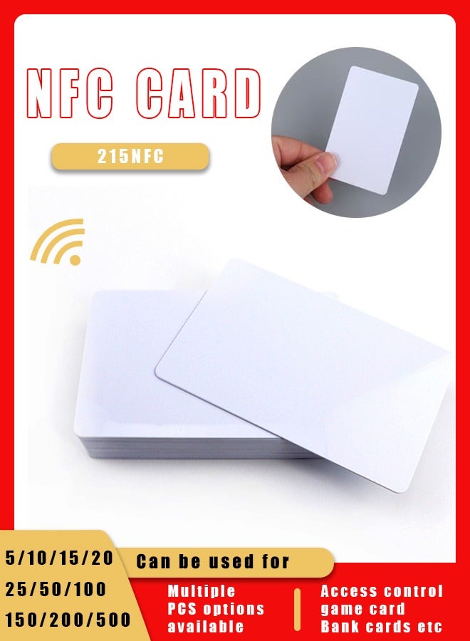 Generic 500/100/50/20/10/5NFC Tags NTAG215 NFC Cards Rewritable NFC Business Card NFC 215 Smart gaming card Tags NFC Chip,Smart gaming card, 504 Bytes Memory, 13.56 Mhz Compatible with NFC-Enabled Phones and DevicesRead RFID card  - Image 1