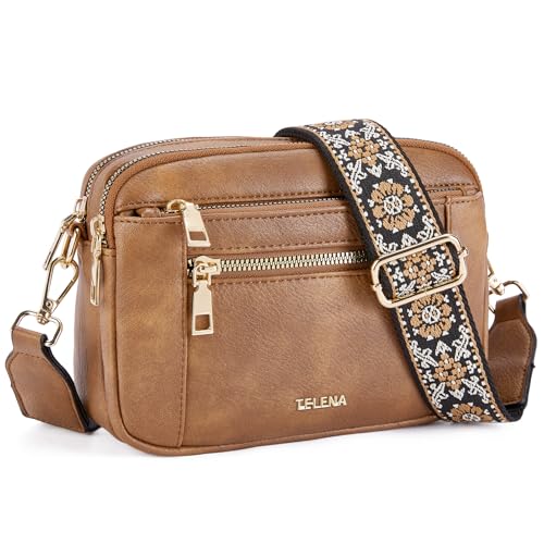 Telena Small Crossbody Bags For Women Vegan Leather Crossbody Purse With Adjustable Wide Strap For Daily Life - Image 1