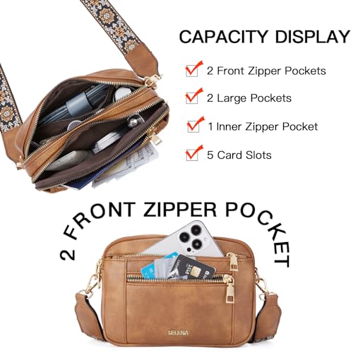 Telena Small Crossbody Bags For Women Vegan Leather Crossbody Purse With Adjustable Wide Strap For Daily Life - Image 5