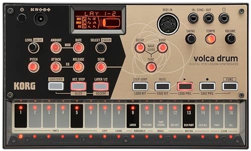 Korg Volca Drum Digital Percussion Synthesizer w 16step Sequencer and Active Step