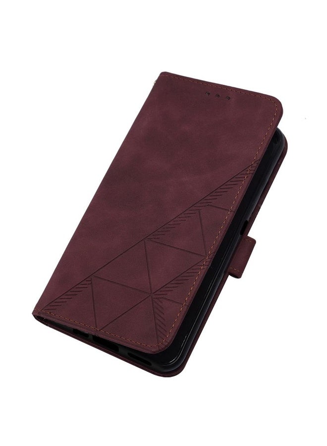 HuHa Case Cover For Infinix Hot 20 4G Crossbody 3D Embossed Flip Leather Phone Case(Wine Red) - Image 4