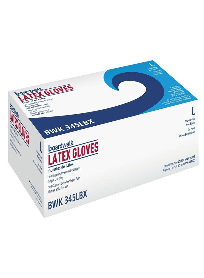 Boardwalk General-Purpose Latex Gloves, Powder-Free, 4.4 Mil, Large, Natural, 100/box - Image 2