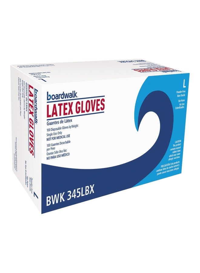 Boardwalk General-Purpose Latex Gloves, Powder-Free, 4.4 Mil, Large, Natural, 100/box - Image 1