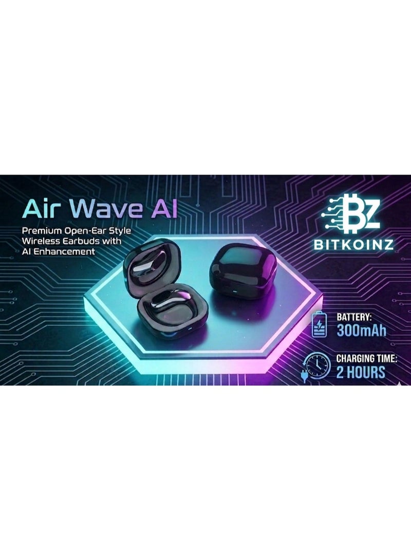 بيتكوينز Bitkoinz Air Wave AI - سماعات أذن لاسلكية حقيقية (ترجمة بالذكاء الاصطناعي) (ضمان لمدة سنة) - Image 2