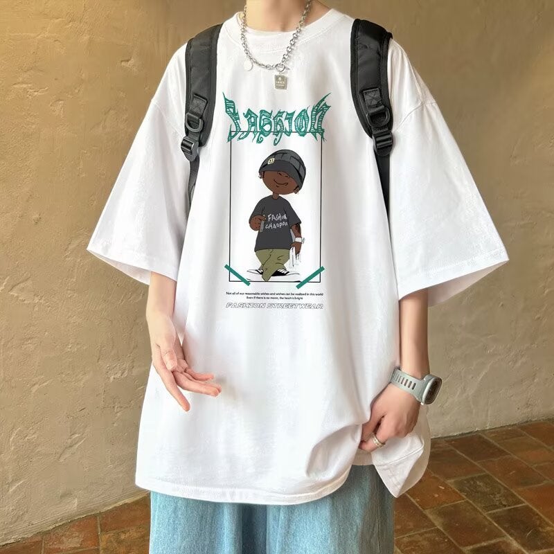 T-Shirt Men'S Summer Clothes American High Street Style Trendy Brand Loose And Versatile Men'S Short-Sleeved Tops For Men - Image 3