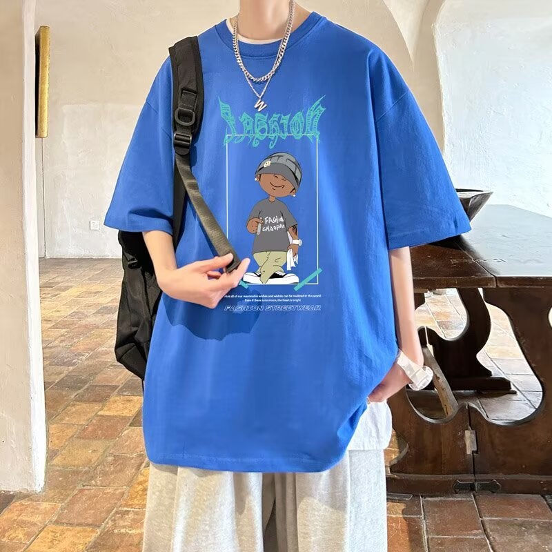 T-Shirt Men'S Summer Clothes American High Street Style Trendy Brand Loose And Versatile Men'S Short-Sleeved Tops For Men - Image 4