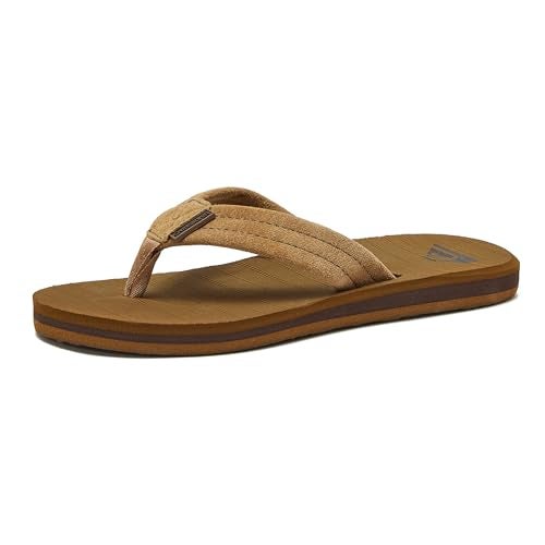 Quiksilver boys Carver Suede Youth Kids Flip Flip Sandal, Tan - Solid, 11 Little Kid US - Image 1