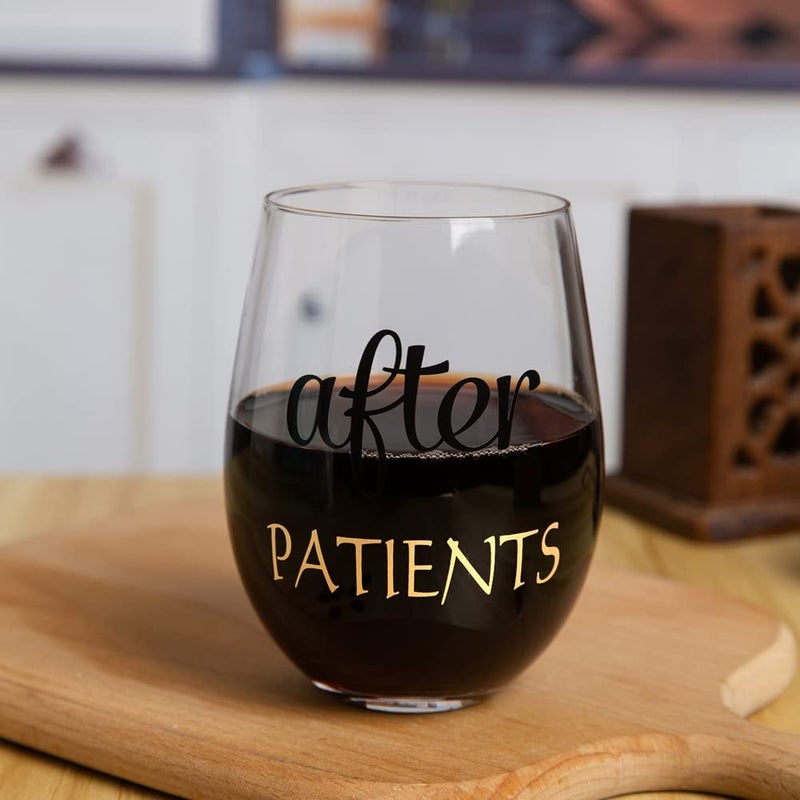 PUGED Before Patients After Patients Because Patients Gift Set 11 oz Coffee Mug 18 oz Stemless Wine Glass and 2 oz Shot Glass for Dentist Doctors Unique Nurses Day Valentines Graduation Gifts (Black) - Image 5