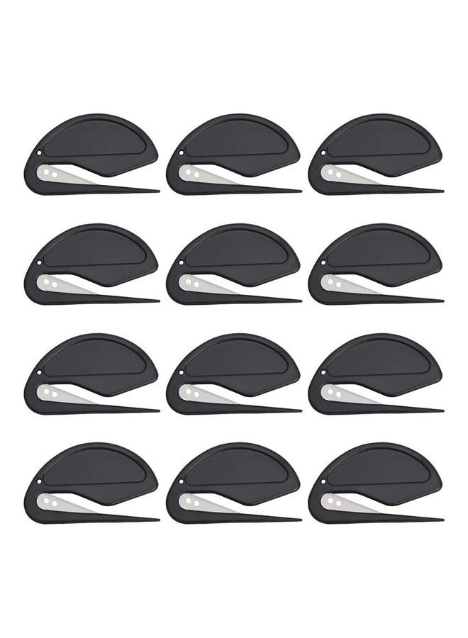 NIBEMINENT 12-Piece Letter Openers With Razor Blade For Envelope Black - Image 1