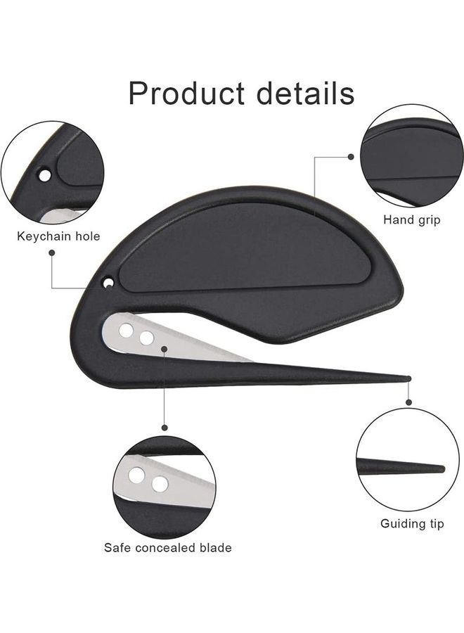 NIBEMINENT 12-Piece Letter Openers With Razor Blade For Envelope Black - Image 4